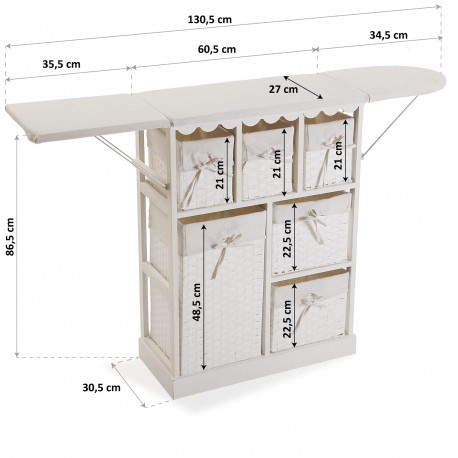 MUEBLE C/ CESTAS  BLANCO BASIC
