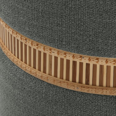 CONJUNTO 2 PUFS ARRUMAÇÃO CINZA ESC ANEL BAMBU