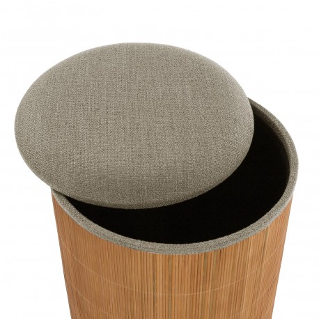 CONJUNTO 2 PUFS ARRUMAÇÃO CINZA BAMBU
