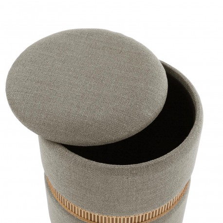 CONJUNTO 2 PUFS ARRUMAÇÃO CINZA ANEL BAMBU