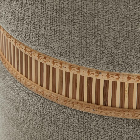 CONJUNTO 2 PUFS ARRUMAÇÃO CINZA ANEL BAMBU