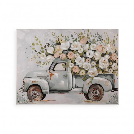 QUADRO TELA FLORAL TRUCK 60 X 80