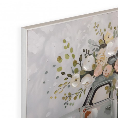 QUADRO TELA FLORAL TRUCK 60 X 80