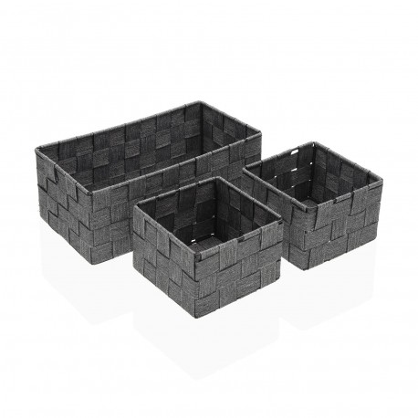CONJUNTO 3 CESTOS CINZA