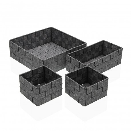 CONJUNTO 4 CESTOS CINZA