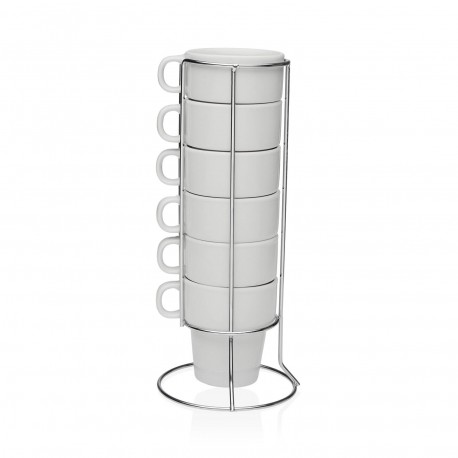 CONJUNTO 6 CHÁVENAS CAFÉ COM SUPORTE