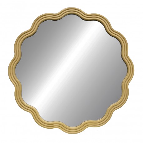 ESPELHO ONDAS REDONDO DOURADO