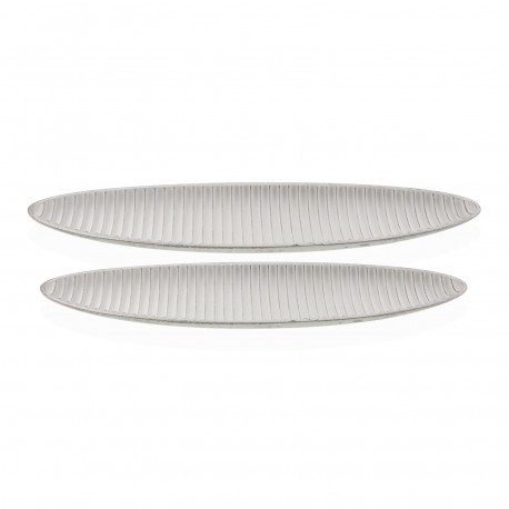 CENTRO DE MESA ALONGADO BRANCO 58CM