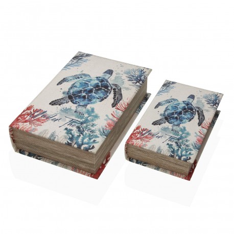 CONJUNTO 2 LIVROS DECORAÇÃO UNDER THE SEA
