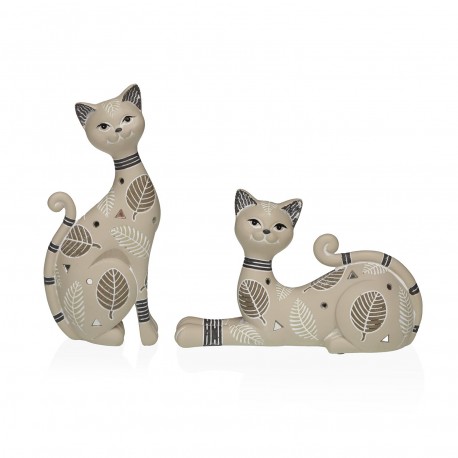 FIGURA GATO BEGE 10,5X22,5CM