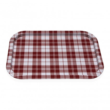 BANDEJA METÁLICA VICHY VERMELHO