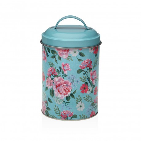FRASCO METÁLICO TAMPA AZUL FLOWER