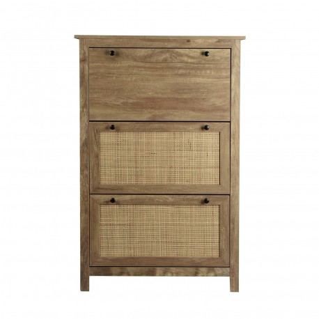 SAPATEIRA 3 GAVETAS COM RATTAN