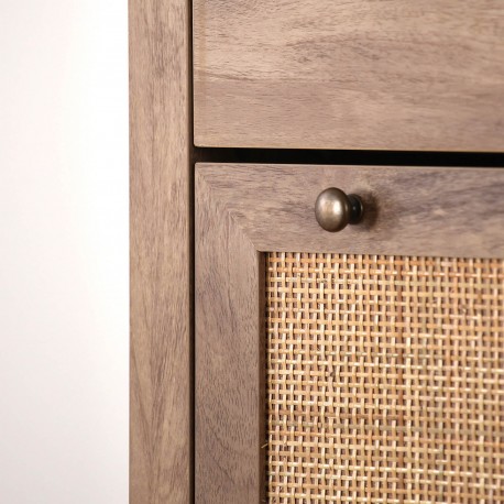 SAPATEIRA 3 GAVETAS COM RATTAN
