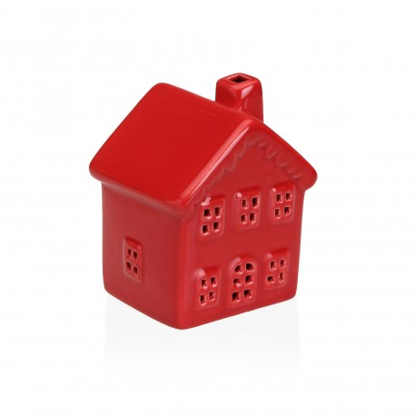 FIGURA CERÂMICA LED CASA VERMELHA