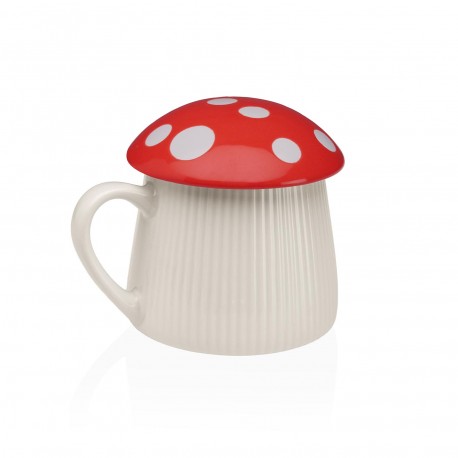 CHÁVENA COM TAMPA COGUMELO VERMELHO