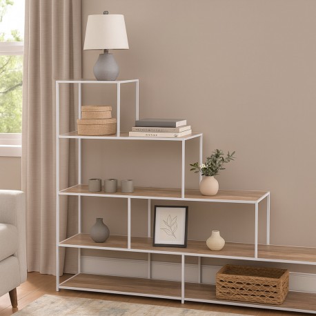 ESTANTE ESCADA 4 PRATELEIRAS BRANCO