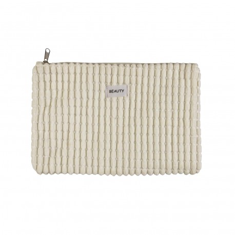 NÉCESSAIRE CORDUROY BRANCO 27X19CM