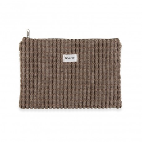 NÉCESSAIRE CORDUROY CAQUI 27X19CM