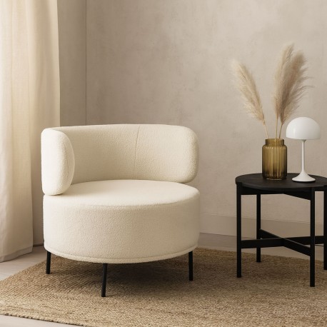 POLTRONA ERIE DE BORREGUITO BRANCO