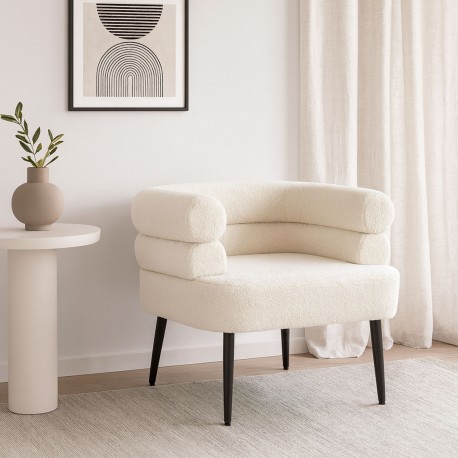 POLTRONA NEMI DE BORREGUITO BRANCO