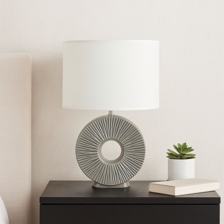 CANDEEIRO MESA CERÂMICA AGERA BEGE CANDEEIRO MESA CERÂMICA AGERA BEGE