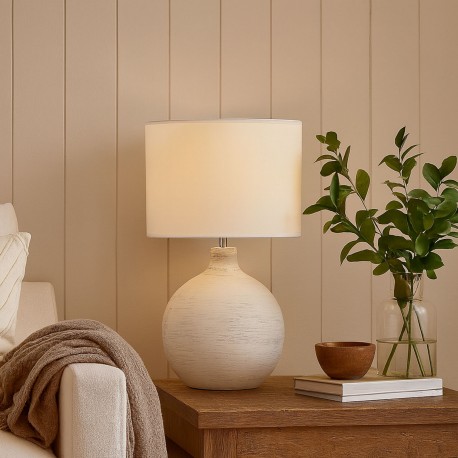 CANDEEIRO MESA CERÂMICA DEWAS BRANCO CANDEEIRO MESA CERÂMICA DEWAS BRANCO