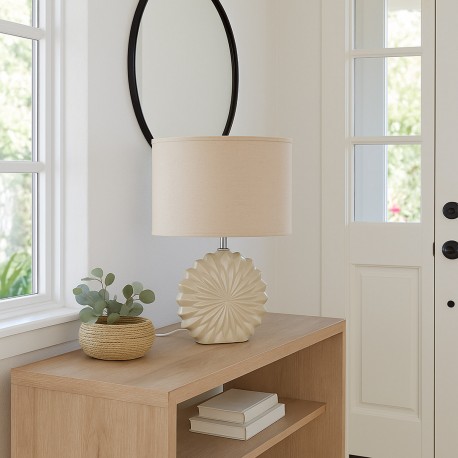 CANDEEIRO MESA CERÂMICA ASHTA BEGE CANDEEIRO MESA CERÂMICA ASHTA BEGE