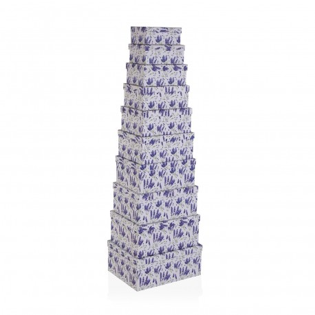 CONJUNTO 10 CAIXAS CARTÃO LAVANDA