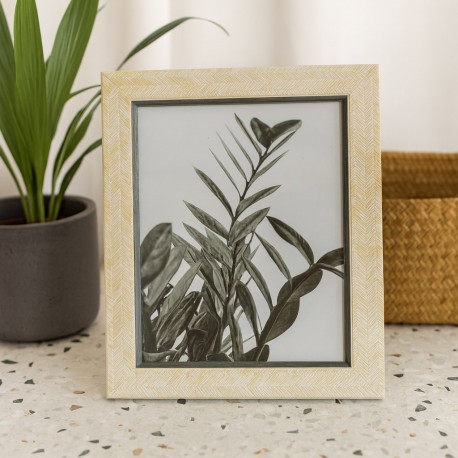 MOLDURA CREME C/BORDAS CINZA 20X25