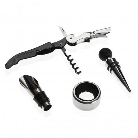 CONJUNTO 4 ACESSÓRIOS VINHO XADREZ