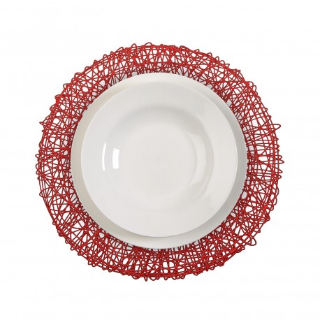 INDIVIDUAL REDONDO VERMELHO