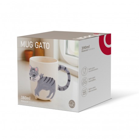 MUG GATO EM RELEVO