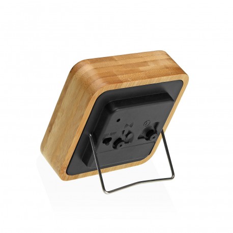 DESPERTADOR BAMBU QUADRADO PRETO