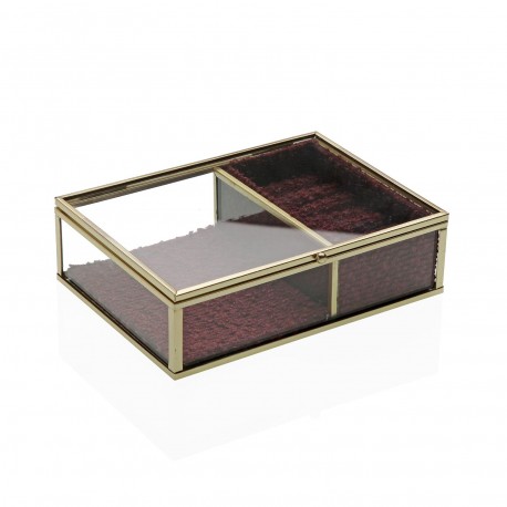 CAIXA DE VIDRO COM BORDA DOURADA 18X13