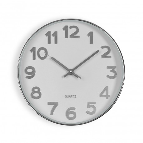 RELÓGIO DE PAREDE BRANCO SILVER NUMBERS 30CM