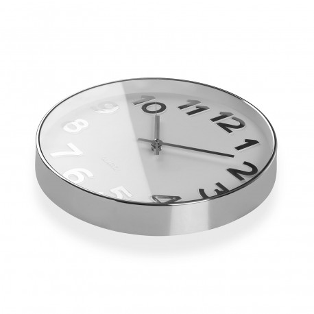 RELÓGIO DE PAREDE BRANCO SILVER NUMBERS 30CM
