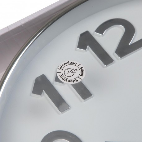 RELÓGIO DE PAREDE BRANCO SILVER NUMBERS 30CM