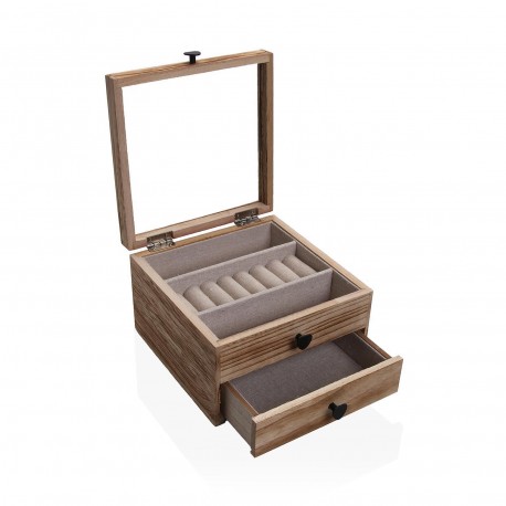 JOALHEIRO MADEIRA C/ VIDRO E 2 GAVETAS