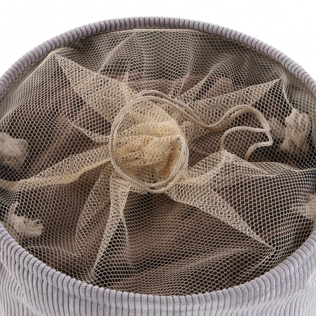 CESTO ROUPA CORDUROY CINZA CLARO