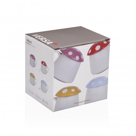 CHÁVENA COM TAMPA COGUMELO VERMELHO