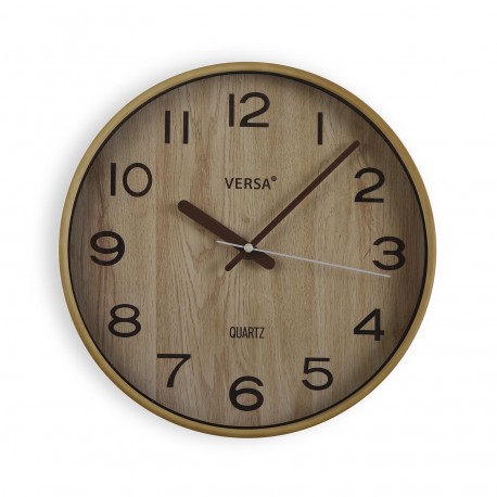 RELOJ AC/ MADERA CLARA 30CM