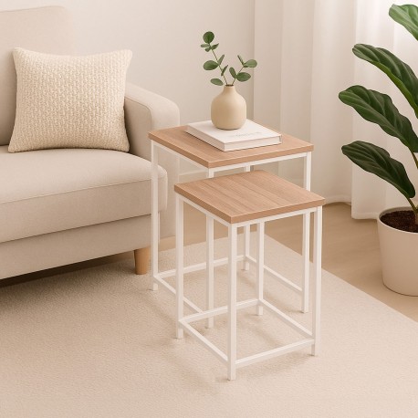 CONJUNTO MESAS CENTRO TIGRIS BRANCA