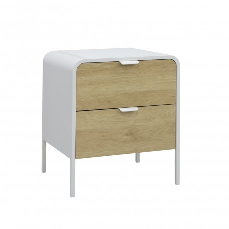MESA DE CABECEIRA 2 GAVETAS BRANCA