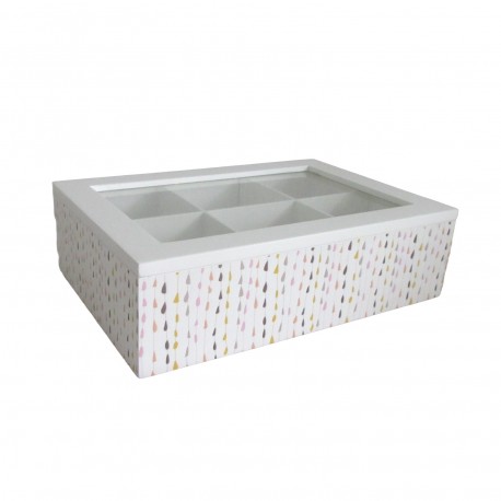 CAIXA DE CHÁ NORDIC DROPS 6 COMPARTIMENTOS