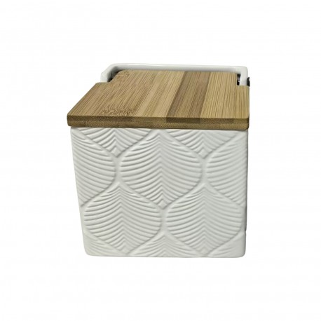 SALEIRO QUADRADO BRANCO FOLHAS