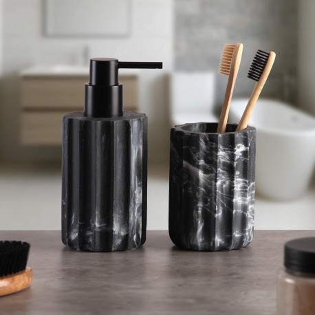 PORTA-ESCOVAS PIURA CINZA PEDRA