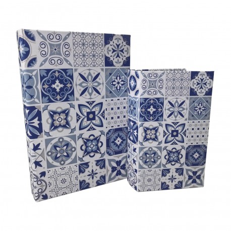 CONJUNTO 2 LIVROS DECORATIVOS AZUL