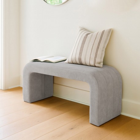 BANCO ESTOFADO CINZA CLARO