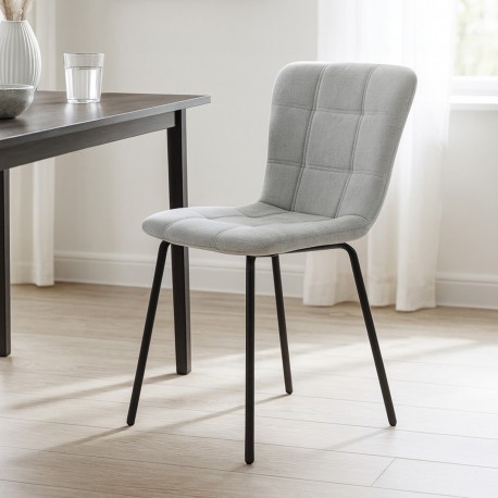 CADEIRA ESTOFADA CINZA CLARO